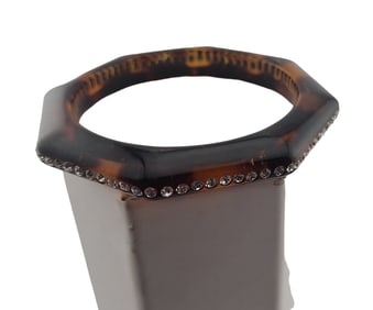 VINTAGE LUCITE NOS OCTAGON BANGLE BRACELET