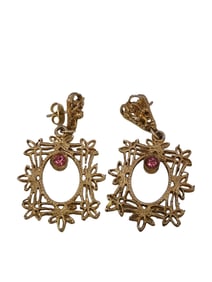 VINTAGE FILIGREE PIERCED EARRINGS AS IS