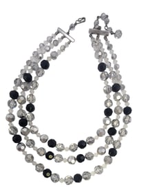 VINTAGE CRYSTAL THREE STRAND NECKLACE