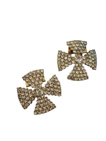 VINTAGE RHINESTONE CROSS SHOE CLIPS