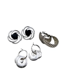 VINTAGE LOT OF 3 PIERCED EARRINGS
