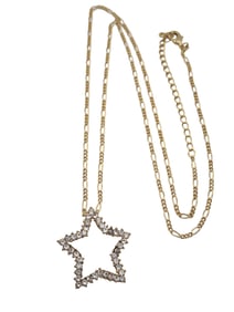 VINTAGE RHINESTONE ABSTRACT STAR PENDANT NECKLACE