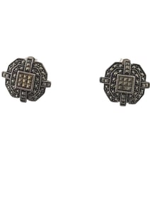 VINTAGE 925 STERLING AND MARCASITE PIERCED EARRINGS