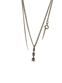 VINTAGE 925 STERLING AND CZ DROP NECKLACE