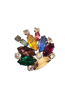 VINTAGE RHINESTONE CROWN BROOCH