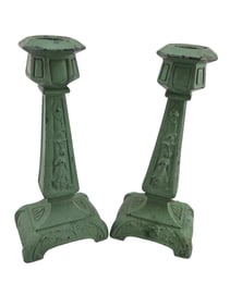 ANTIQUE FRANKART FIGURAL CANDLESTICKS