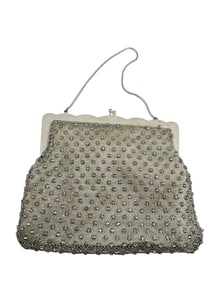 VINTAGE RHINESTONE AND NETTING BAG