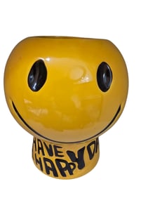 VINTAGE 1970S SMILEY FACE MCCOY SIGNED JAR