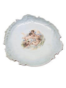 VINTAGE EXCELSION/GERMAN CHERUB PORCELAIN PLATE
