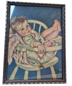 VINTAGE MAUDE TOUSEY FANGEL BABY LITHO