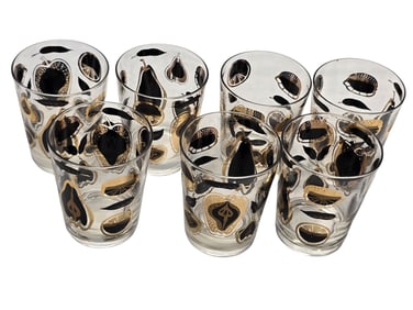 VINTAGE SET OF 7 REGENCY MCM GLASSES