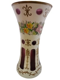 VINTAGE BOHEMIAN CASED GLASS VASE