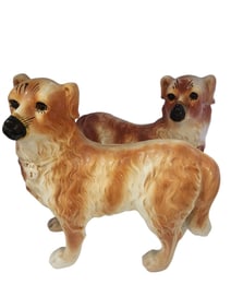 PAIR OF VINTAGE STAFFORDSHIRE DOG STATUES
