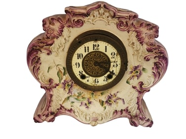 VINTAGE PORCELAIN ROYAL BONN STYLE CLOCK 411