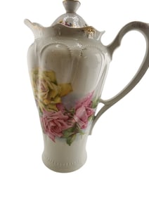 ANTIQUE DECORATIVE PORCELAIN HOT CHOCOLATE POT