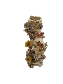 ANTIQUE DECORATIVE PARCELAN GIRL CANDLESTICK