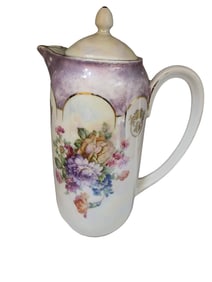 ANTIQUE PORCELAIN BAVARIA SIGNED HOT CHOCOLATE POT