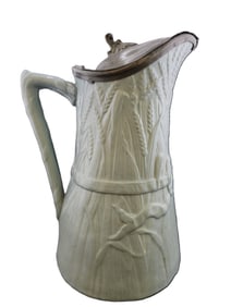 ANTIQUE ENGLISH VICTORIAN PEWTER LIDDED TANKARD
