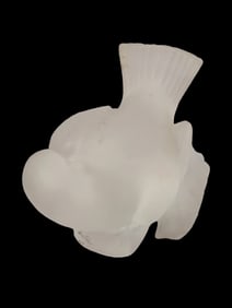 VINTAGE SIGNED LALIQUE FRANCE GLASS DOVE BIRD SPARROW PAPERWEIGHT FIGURINE
