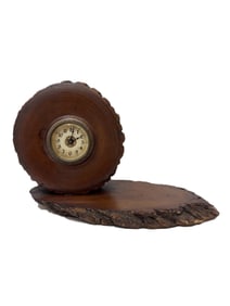 Vintage wooden wood carved mantle clock