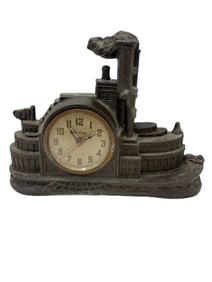 Antique Windsor Paddle Wheel River Boat Ship Boat Working Mantle Clock