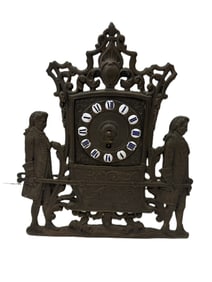 Antique Metal figural Mantle Clock