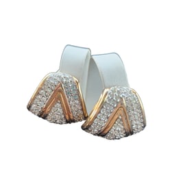 VINTAGE 80'S UNSIGNED RHINESTONE CLIP EARRINGS