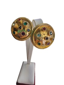 VINTAGE 80S JEWELED CLIP EARRINGS