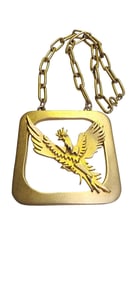 VINTAGE HEAVY WELL MADE DIMENSIONAL EAGLE PENDANT NECKLACE