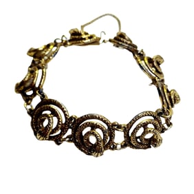 VINTAGE BURNISHED GOLD TONE COILED SNAKE BRACELET