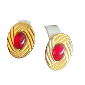 VINTAGE 80'S SIGNED GINNIE JOHANSEN 88 CLIP EARRINGS