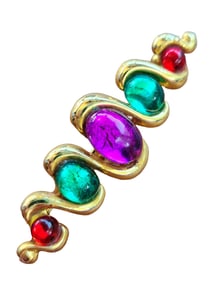 VINTAGE 80S LUCITE MOGHUL BROOCH