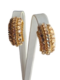 VINTAGE 80S RHINESTONE CLIP EARRINGS