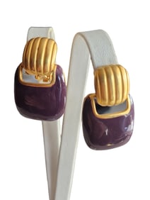 VINTAGE 80S ENAMEL CLIP EARRINGS