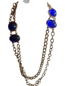 VINTAGE 80S LONG ACRYLIC MOGHUL NECKLACE