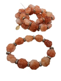 VINTAGE ROOTBEER RESIN BUDDHA BRACELET NOS