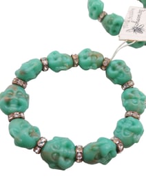 VINTAGE TURQUOISE RESIN BUDDHA BRACELET NOS