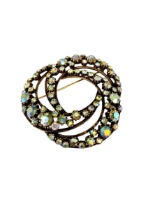 VINTAGE SIGNED FLORENZA LAYERED CIRCLE BROOCH