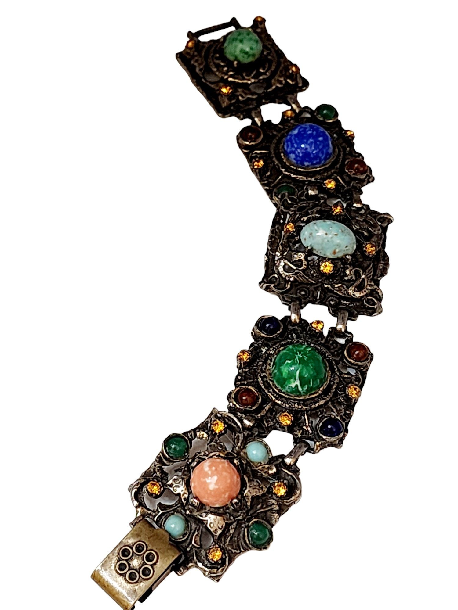VINTAGE SELRO CONFIRMED HEAVY ELABORATE CHUNKY BRACELET (1 of 5)