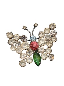 VINTAGE BEAUTIFUL RHINESTONE BUTTERFLY BROOCH