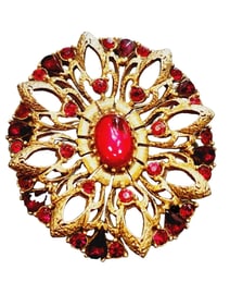 VINTAGE SIGNED FLORENZA GLASS BROOCH