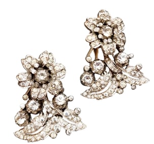 VTG RARE 1939 TRIFARI ALFRED PHILIPPE PR OF QUIVERING FLOWER FUR CLIPS #116086