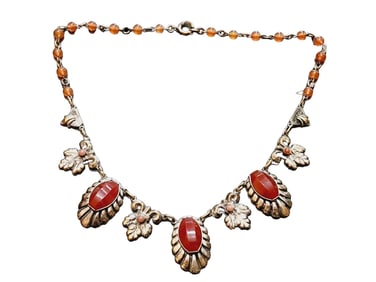 VINTAGE CZECH UNIQUELY FACETED GLASS NECKLACE