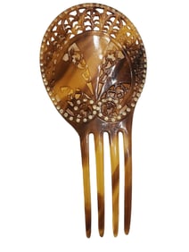 ANTIQUE CELLULOID & RHINESTONE FLAPPER COMB