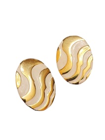 VINTAGE SIGNED GIVENCHY ZEBRA CLIP EARRINGS