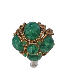 VINTAGE GLASS OR PORCELAIN ADJUSTABLE RING