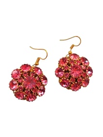VINTAGE SPECTACULAR RHINESTONE BUTTONS REPURPOSED PIERCED EARRINGS