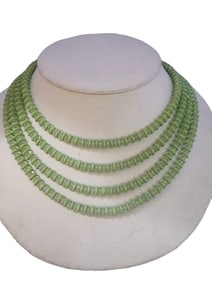 VINTAGE UNIQUE CRYSTAL & GLASS ROUNDED 4 STRAND NECKLACE