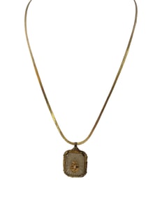 VINTAGE US NAVY CAMPHOR GLASS PENDANT NECKLACE