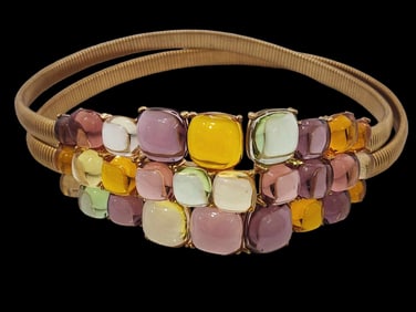 VINTAGE FABULOUS JEWELED SNAKE STRETCH BELT